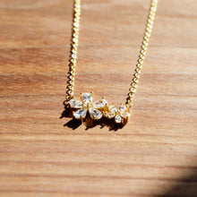 Load image into Gallery viewer, 18K Gold Plated Cubic Zirconia Flower Necklace
