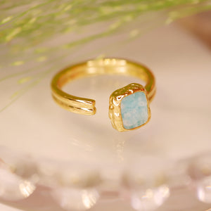 18K Gold Plated 5 Colors Crystal Open Ring