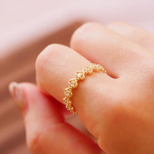 18K Gold Plated Cubic Zirconia Open Ring - Anne