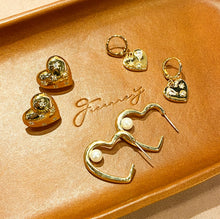 Load image into Gallery viewer, 18K Gold Plated Heart Earrings