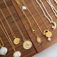 Load image into Gallery viewer, 18K Gold Plated Double-sided Sun Face Coin Necklace
