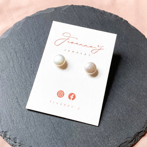 Button Shaped Baroque Pearl Earrings