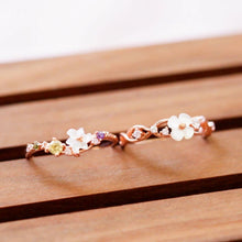Load image into Gallery viewer, Rose Gold Plated White Shell Flower Cubic Zirconia Ring - Joanne