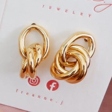 18K Gold Plated French Style Brass Earrings - Noel