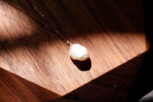Rose Gold Plated Baroque Pearl Necklace