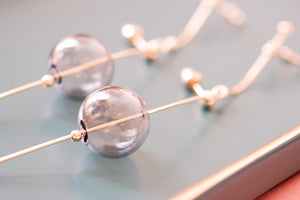 14K Gold Plated Glass Ball Earrings