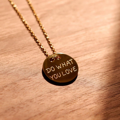 Spanish 18K Gold Plated “DO WHAT YOU LOVE” Titanium Necklace