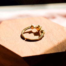 將圖片載入圖庫檢視器 18K Gold Plated Cubic Zirconia Pearl Open Ring - Lena