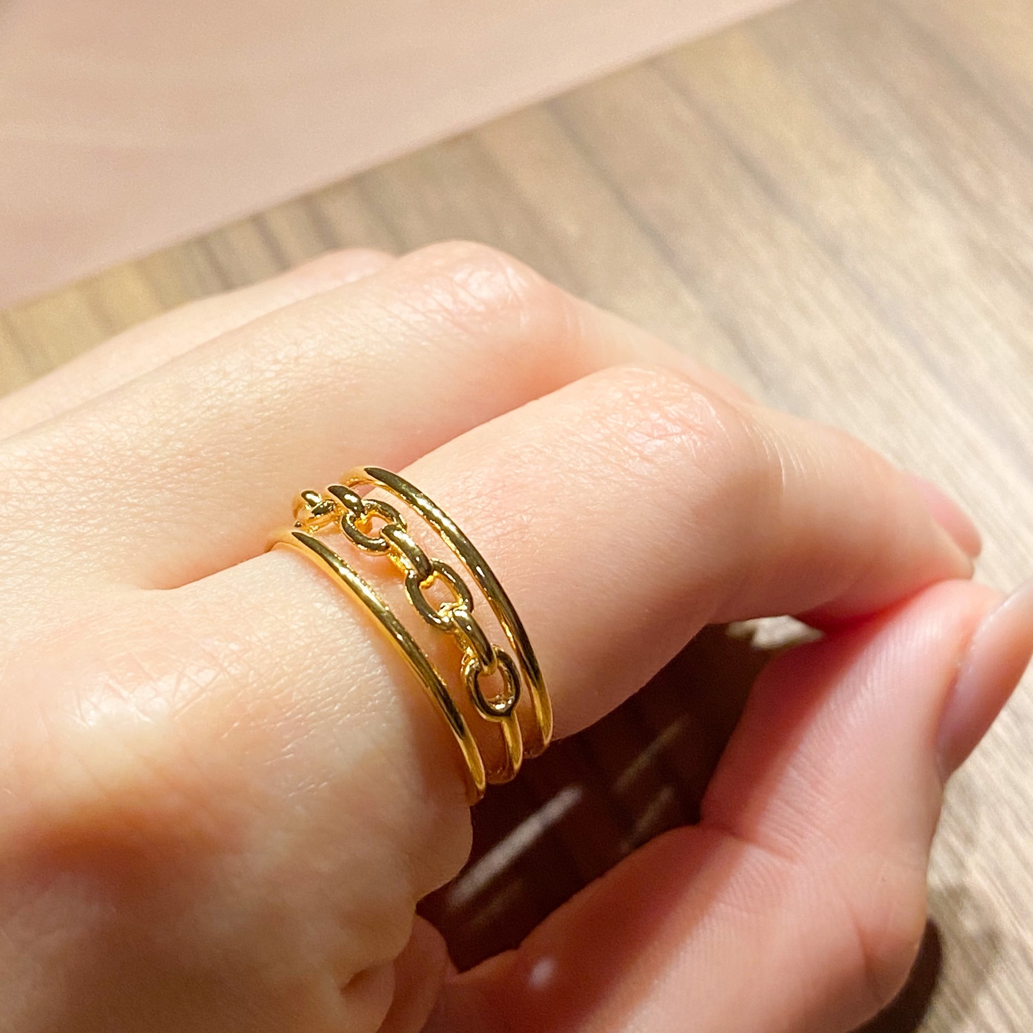14kt Yellow Gold Stylish Open Top Finger Ring | Mia