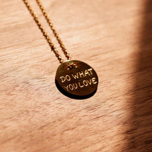 將圖片載入圖庫檢視器 Spanish 18K Gold Plated “DO WHAT YOU LOVE” Titanium Necklace