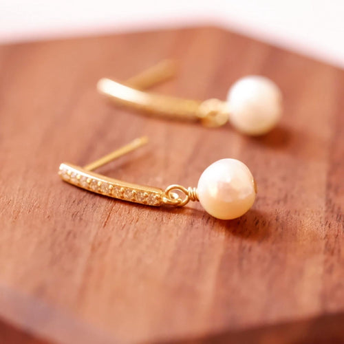 18K Gold Plated Baroque Pearl Earrings