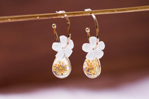 Acrylic Resin Dried Flower Earrings