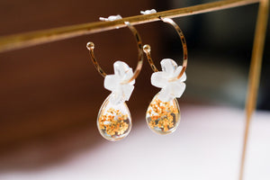 Acrylic Resin Dried Flower Earrings