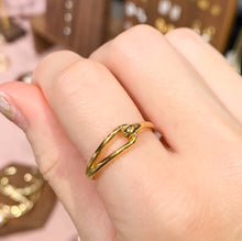 將圖片載入圖庫檢視器 18K Gold Plated Double Knot Ring - Thick