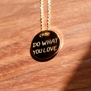 Spanish 18K Gold Plated “DO WHAT YOU LOVE” Titanium Necklace