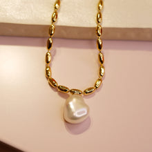 Load image into Gallery viewer, 18K Gold Plated Baroque Pearl Drop Chain Necklace