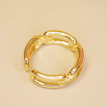 Load image into Gallery viewer, 18K Gold Plated Brass Chain Design Open Ring - Karen