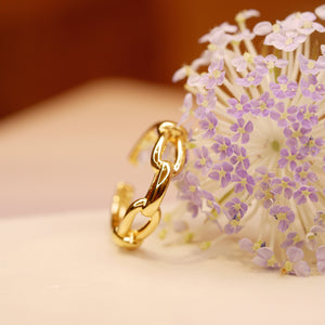 18K Gold Plated French Brass Link Ring