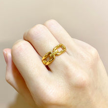 將圖片載入圖庫檢視器 18K Gold Plated Brass Chain Design Open Ring - Karen