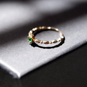 18K Gold Plated Green Cubic Zirconia Ring - Glazee