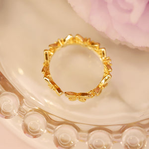 18K Gold Plated Cubic Zirconia Butterfly Open Ring