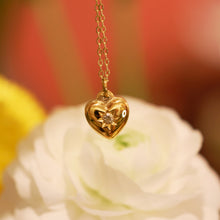 Load image into Gallery viewer, 18K Gold Plated Cubic Zirconia Heart Pendant Necklace