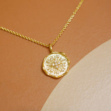 Load image into Gallery viewer, 18K Gold Plated Cubic Zirconia Star Stamp Pendant Charm Necklace