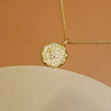 將圖片載入圖庫檢視器 18K Gold Plated Cubic Zirconia Star Stamp Pendant Charm Necklace