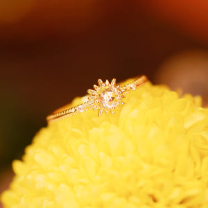 18K Gold Plated Cubic Zirconia Sun Ring