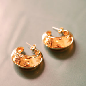 18K Gold Plated Chunky Open Hoop Earrings