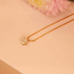 18K Gold Plated Circle Zircon Necklace