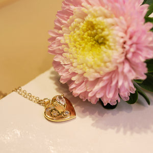 18K Gold Plated Cubic Zirconia Heart Necklace