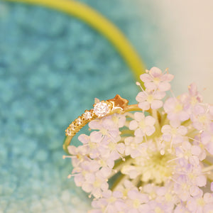18K Gold Plated Cubic Zirconia Meteor Ring