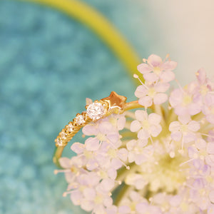 18K Gold Plated Cubic Zirconia Meteor Ring