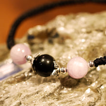 Load image into Gallery viewer, Custom Made Obsidian and Kunzite Bracelet