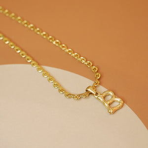 D Shape Cuban Necklace with Personalised Pendant Charm Necklace