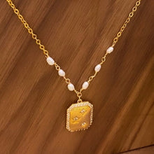 將圖片載入圖庫檢視器 18K Gold Plated Star Pendant Pearl Necklace