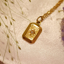 Load image into Gallery viewer, 18K Gold Plated Deboss Cubic Zirconia Star Pendant Charm Necklace