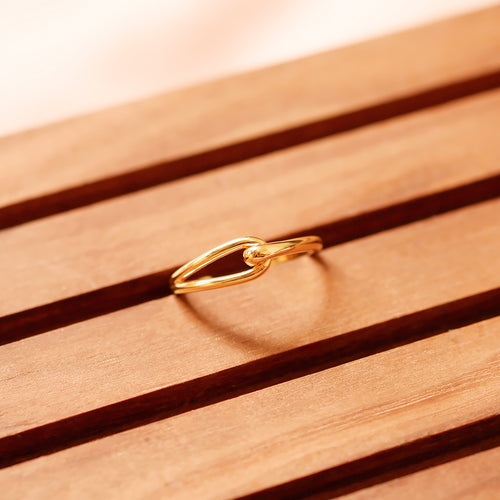 18K Gold Plated Double Knot Ring - Thin