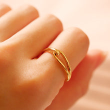 將圖片載入圖庫檢視器 18K Gold Plated Double Knot Ring - Thin