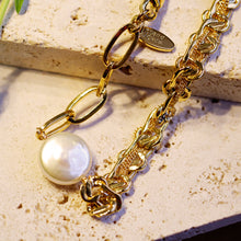 將圖片載入圖庫檢視器 Double Chain Design Baroque Pearl Bracelet
