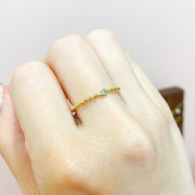 將圖片載入圖庫檢視器 18K Gold Plated Cubic Zirconia Beaded Ring - Ultra Thin