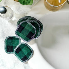 Load image into Gallery viewer, Facial Rounds - Green Buffalo Plaid