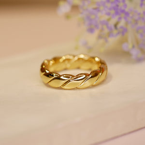 18K Gold Plated French Brass Twill Ring