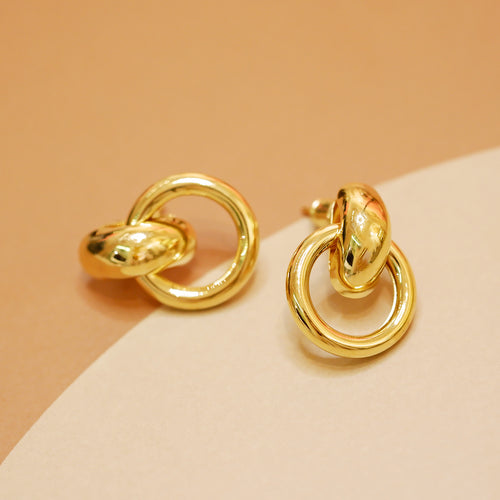 18K Gold Plated French Style Brass Earrings - Jenn