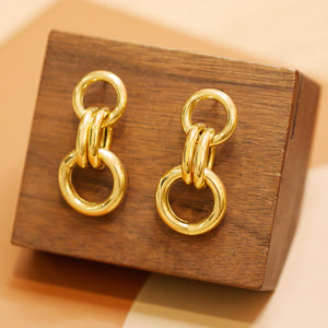 18K Gold Plated French Style Brass Earrings - Kearen