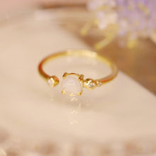 將圖片載入圖庫檢視器 18K Gold Plated Front Open Opal Cubic Zirconia Ring