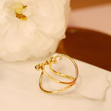 Load image into Gallery viewer, 18K Gold Plated Front Open X Shape Pearl Ring