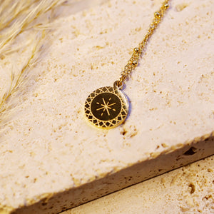 18K Gold Plated Hexagram Coin Pendant Necklace