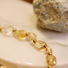 Load image into Gallery viewer, 18K Gold Plated Gold Rutilated Quartz Bracelet